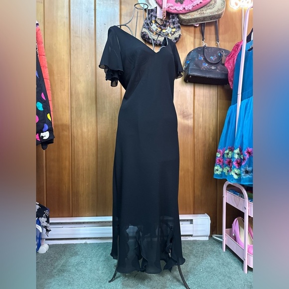 VINTAGE y2k black gown, size 16 - Picture 5 of 12